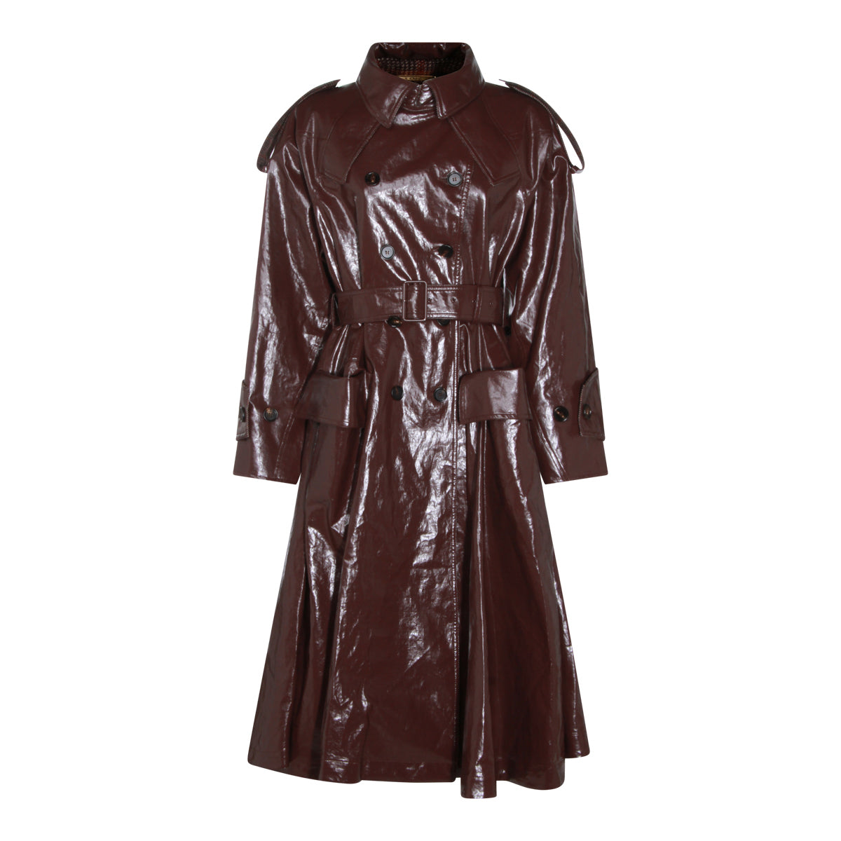 DARK PURPLE LEATHER TRENCH COAT