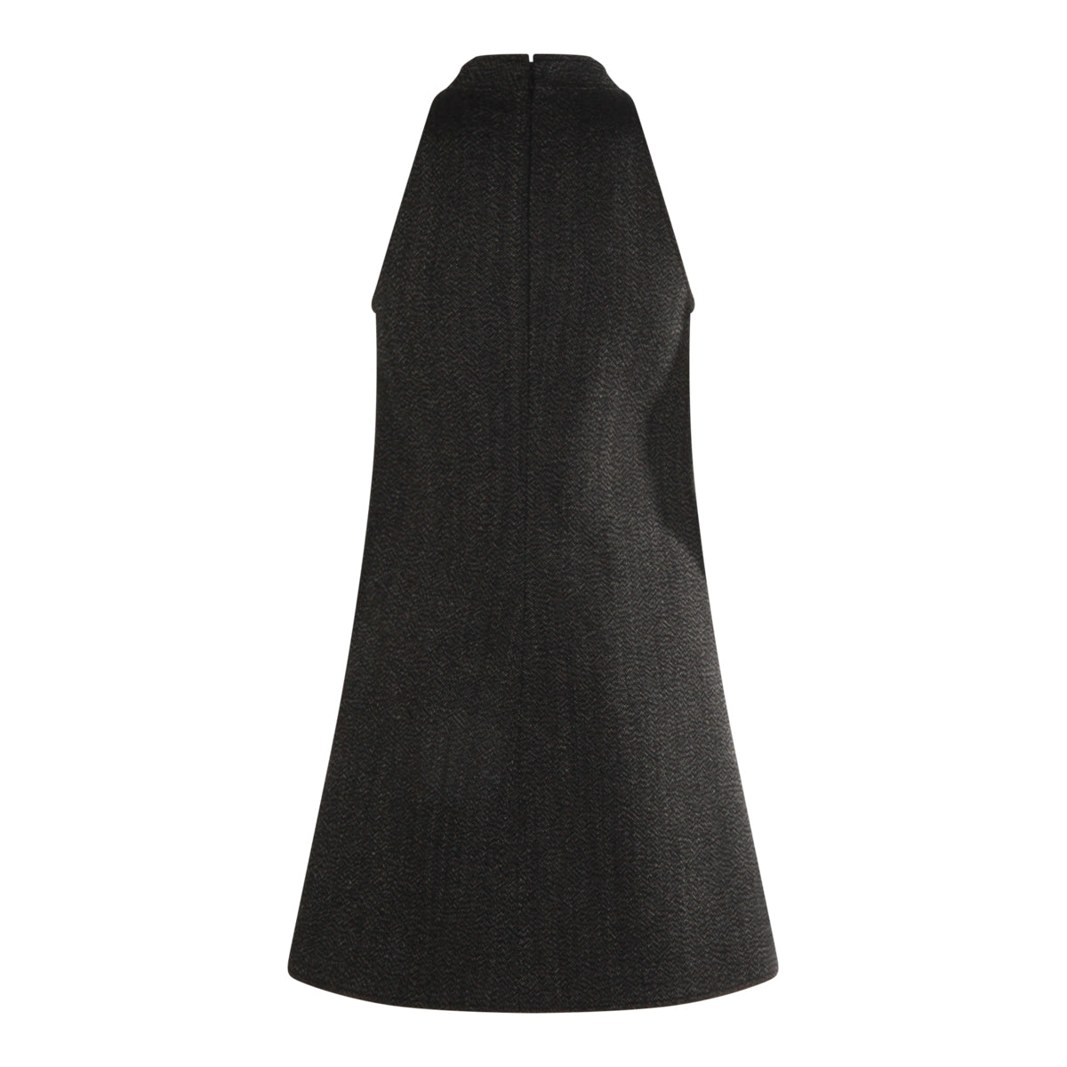 BLACK WOOL MINI DRESS