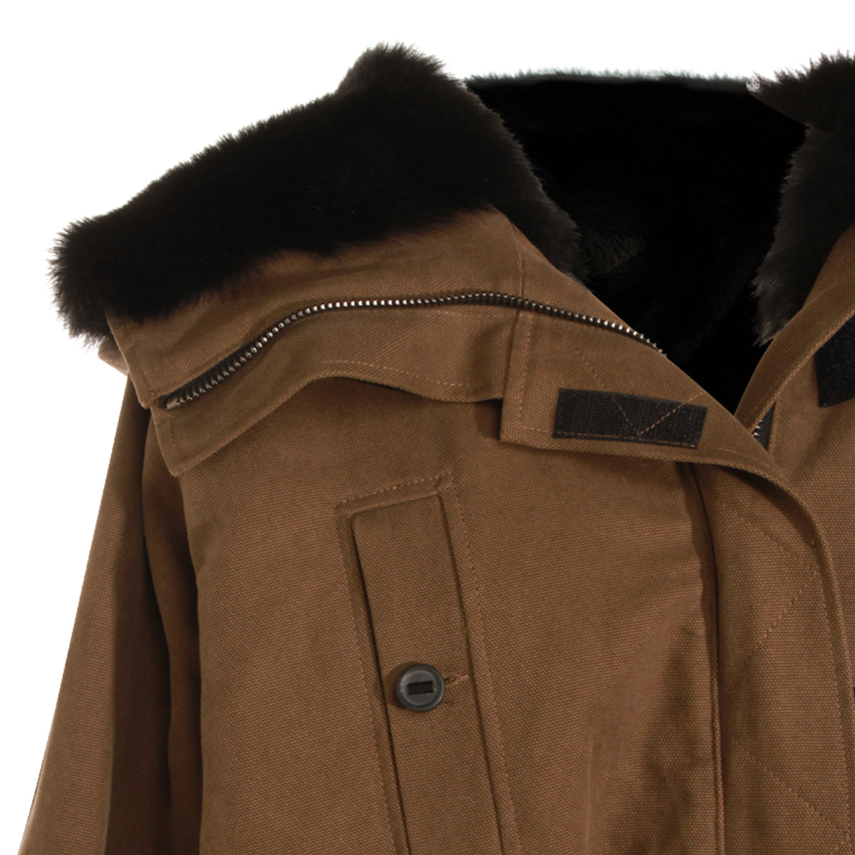 BROWN COTTON CASUAL JACKET