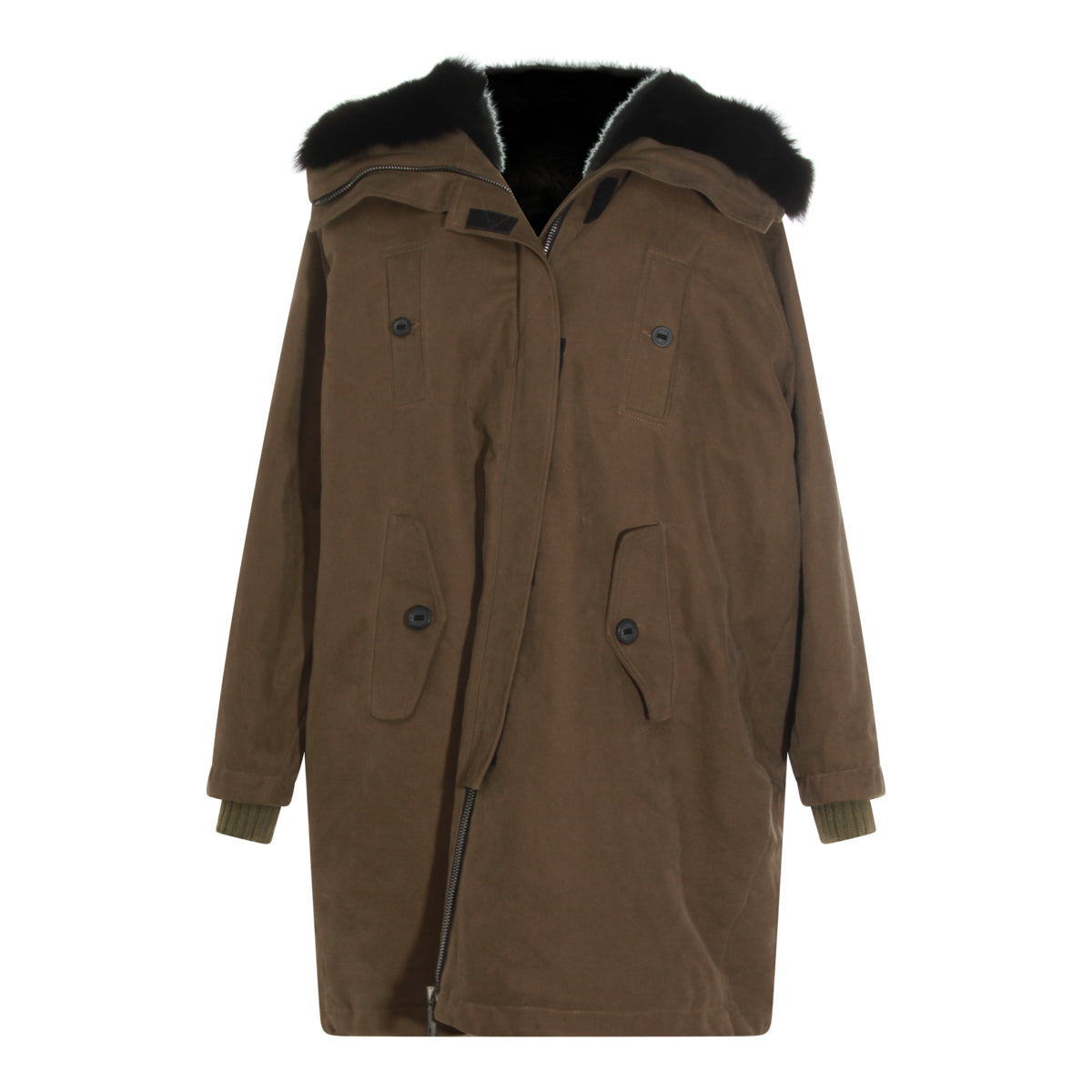 BROWN COTTON CASUAL JACKET