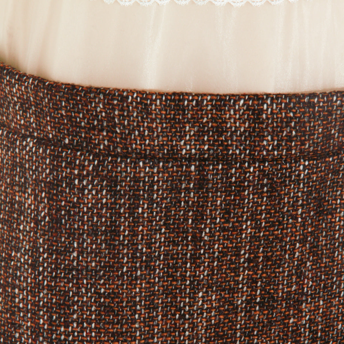 BEIGE AND BROWN WOOL DRESS