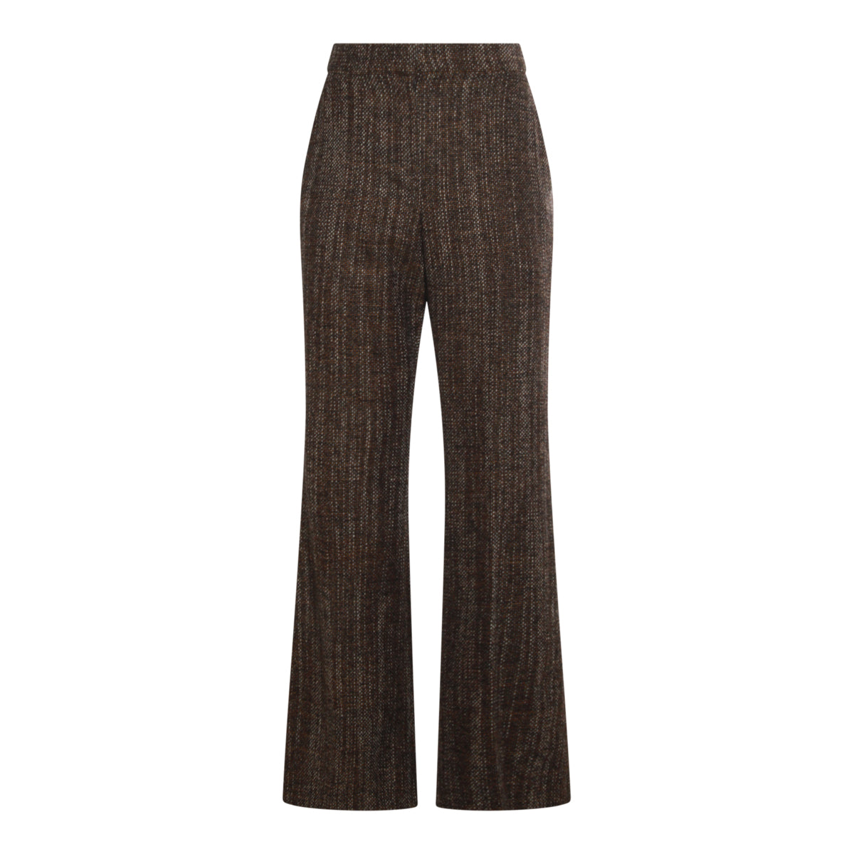 RUST WOOL FLARED PANTS