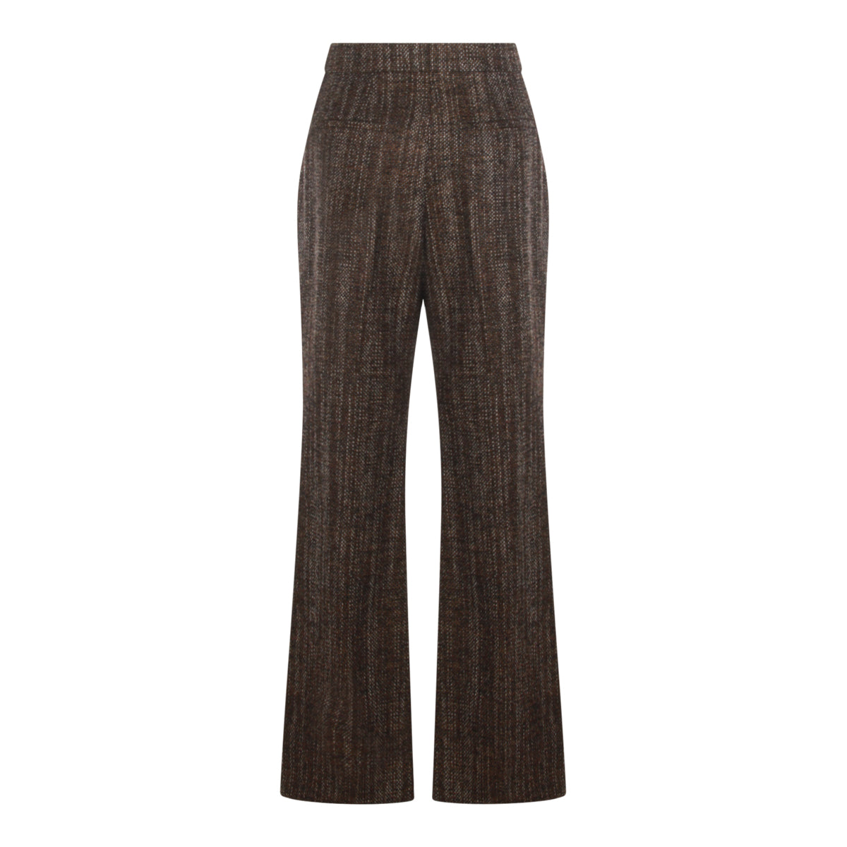 RUST WOOL FLARED PANTS