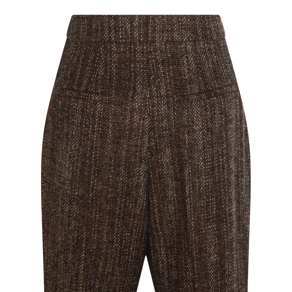 RUST WOOL FLARED PANTS
