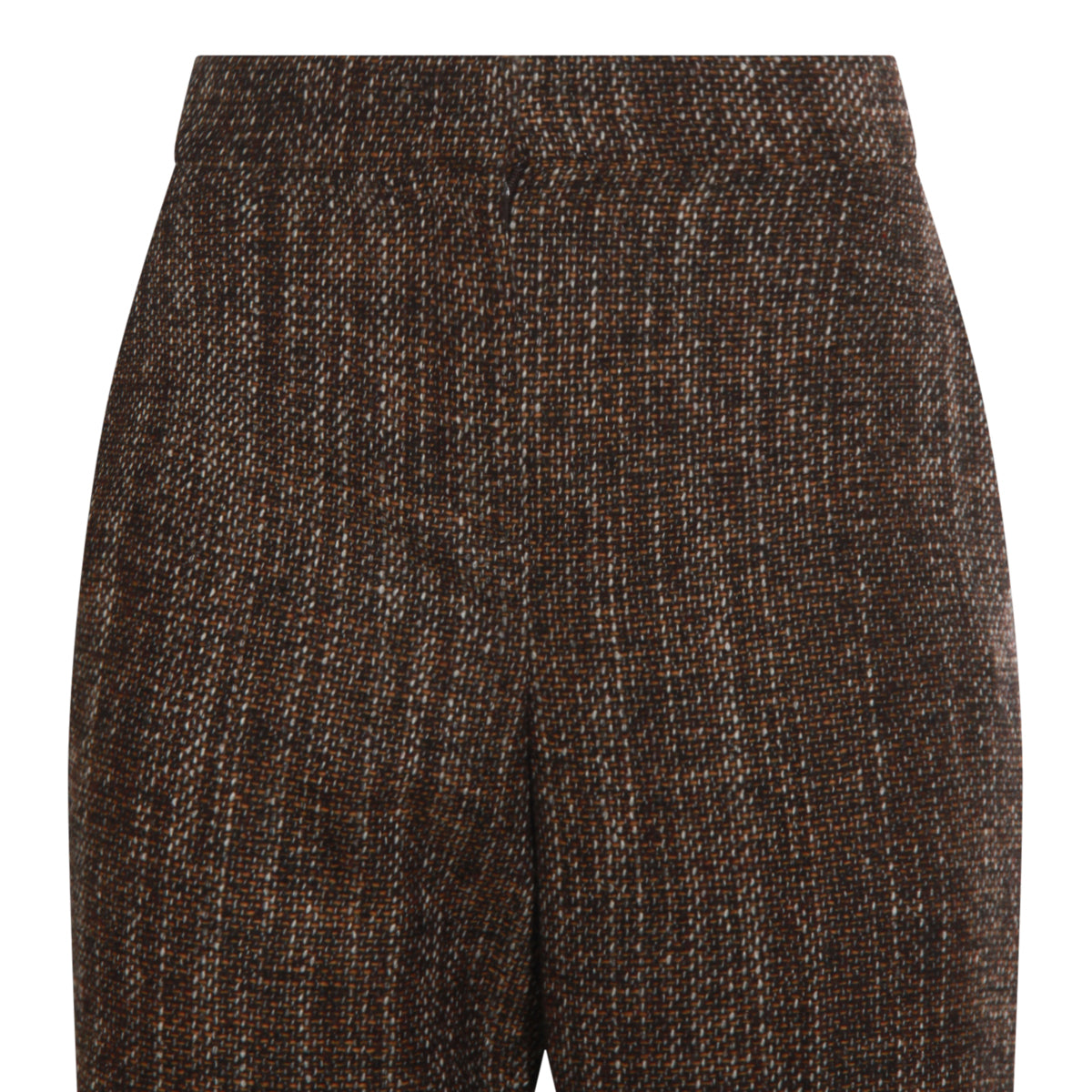 RUST WOOL FLARED PANTS