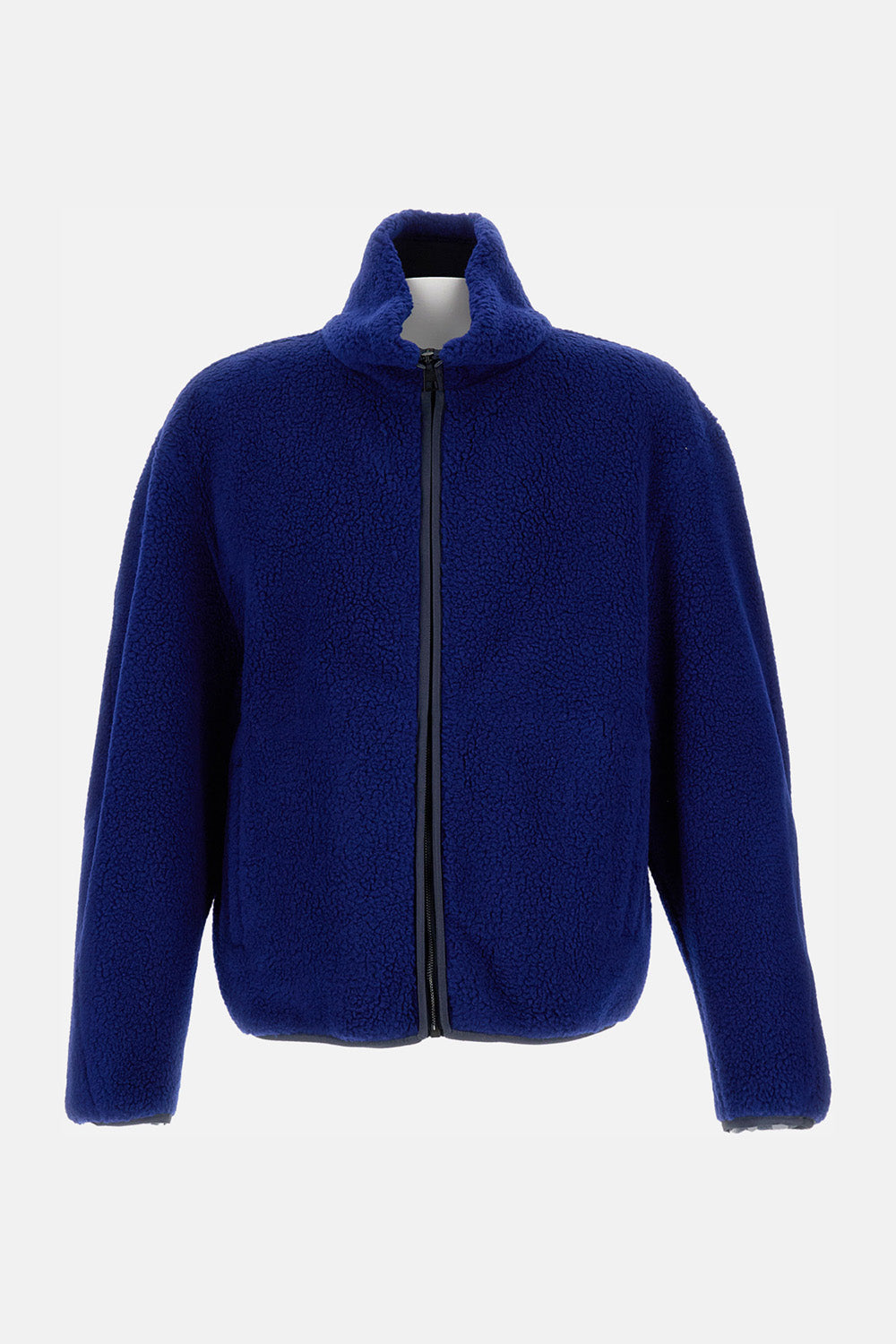 BLOUSON JACKET IN FLEECE WITH COUTURE STITCHING