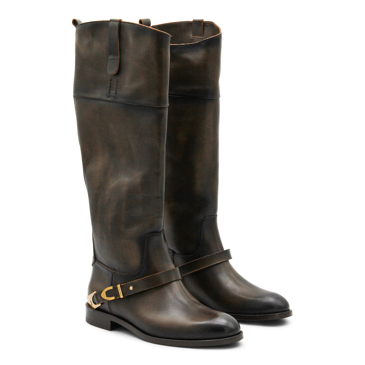 DARK BROWN LEATHER BOOTS