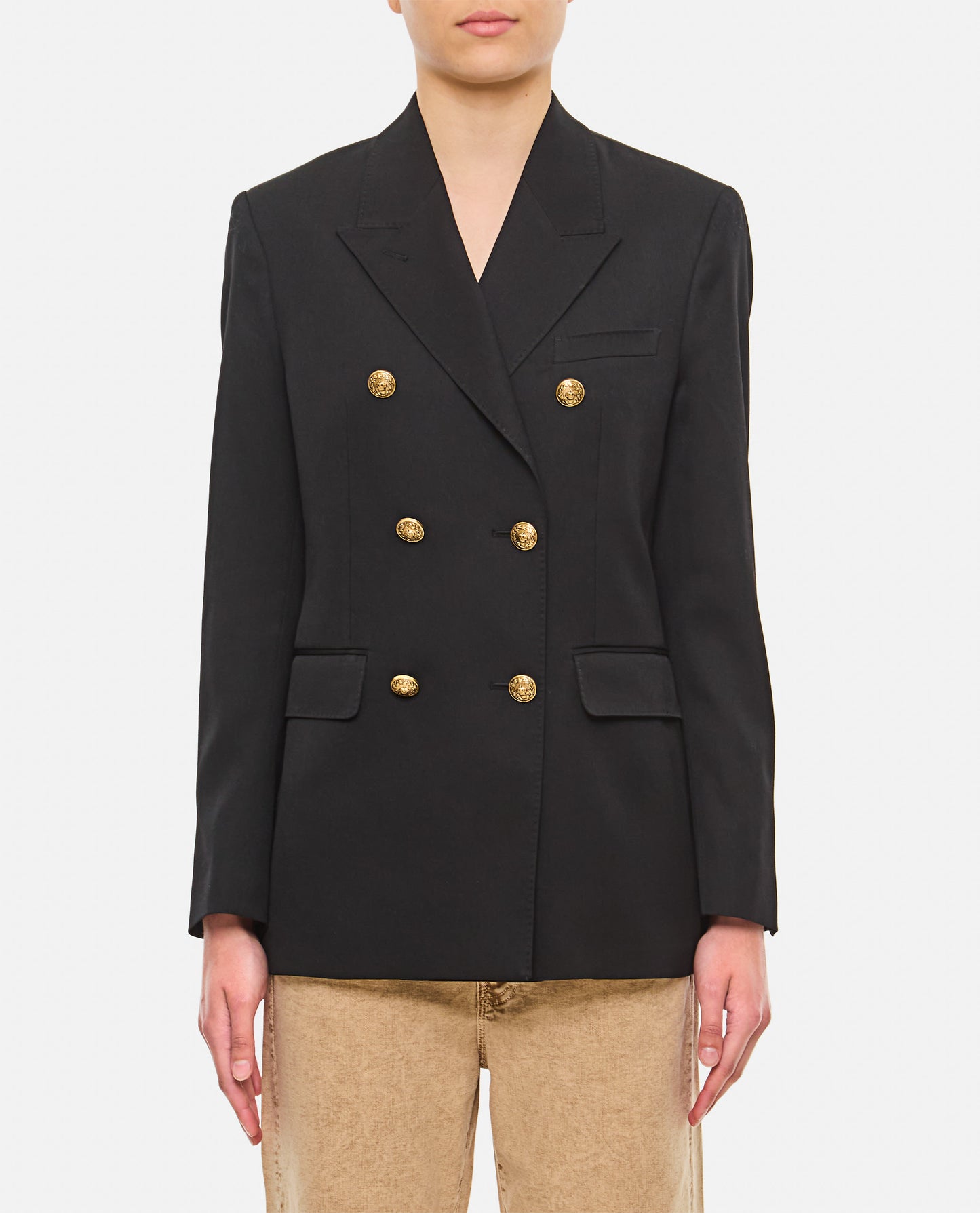 DOUBLE BREASTED BLAZER WITH GOLD BOTTONS