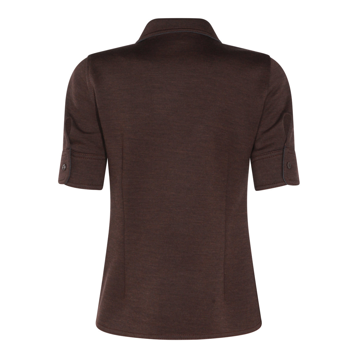 BROWN WOOL POLO SHIRT