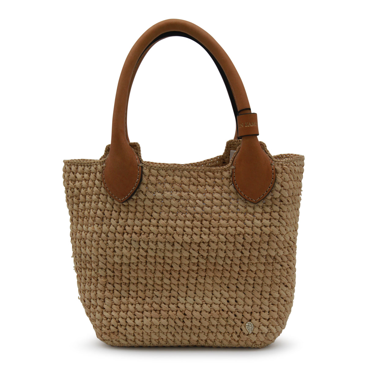 BEIGE RAFFIA SATCHEL