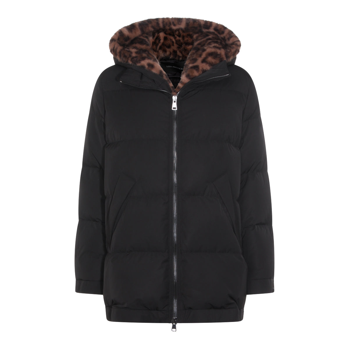 BLACK AND LEOPARD FUR JACKET