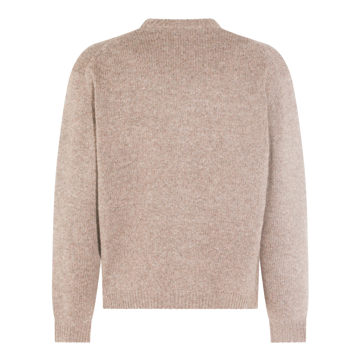 GREY MELANGE WOOL KNITWEAR