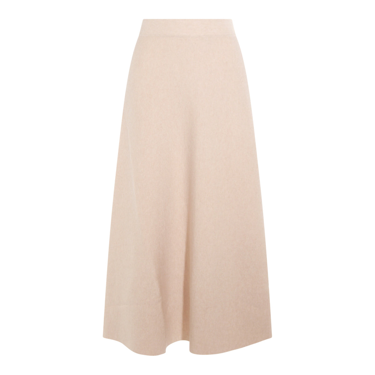 BEIGE WOOL MIDI SKIRT
