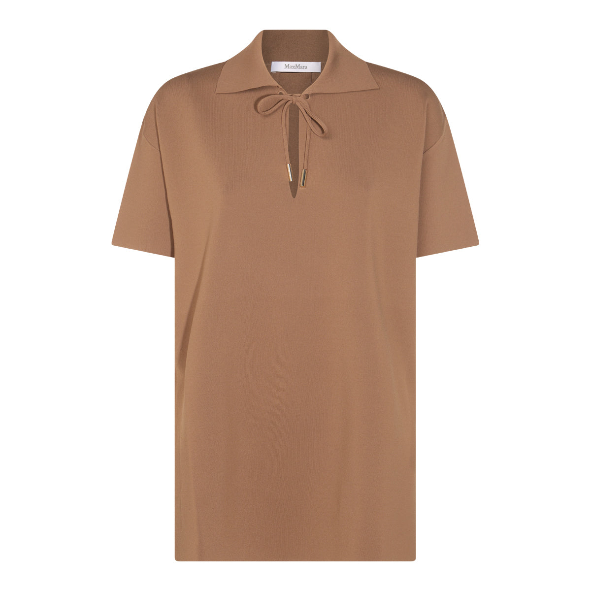 CAMEL VISCOSE POLO SHIRT