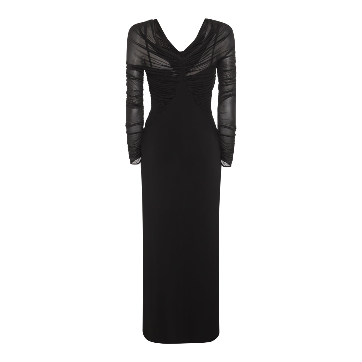BLACK VISCOSE MAXI DRESS