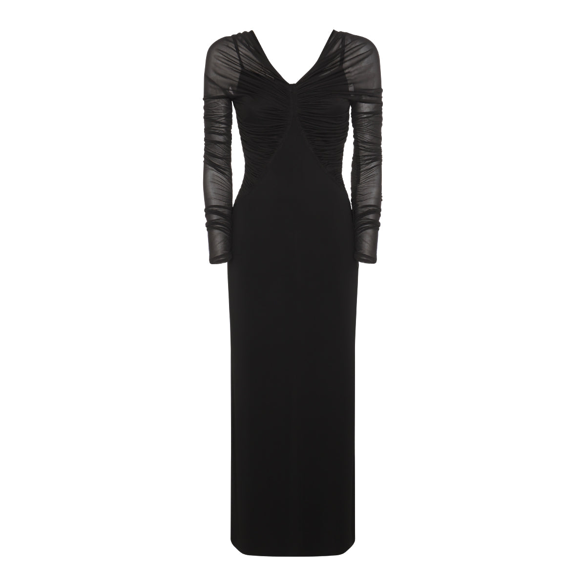 BLACK VISCOSE MAXI DRESS