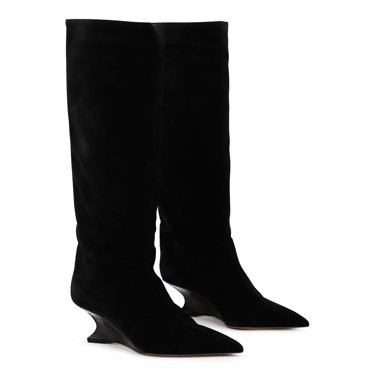 BLACK LEATHER NINA BOOTS
