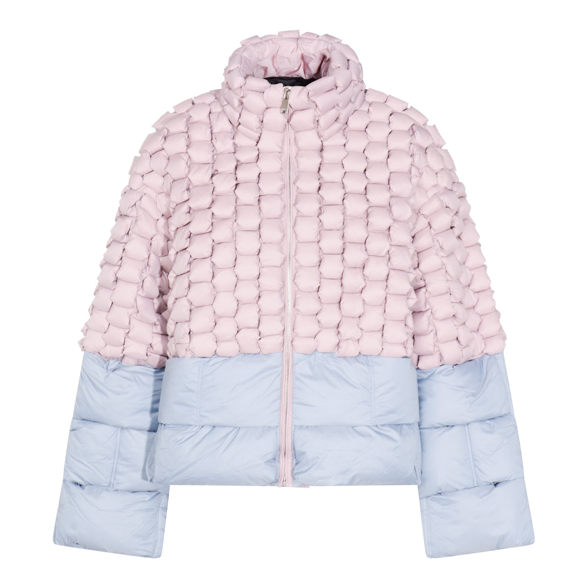 PINK AND LIGHT BLUE DOWN JACKET