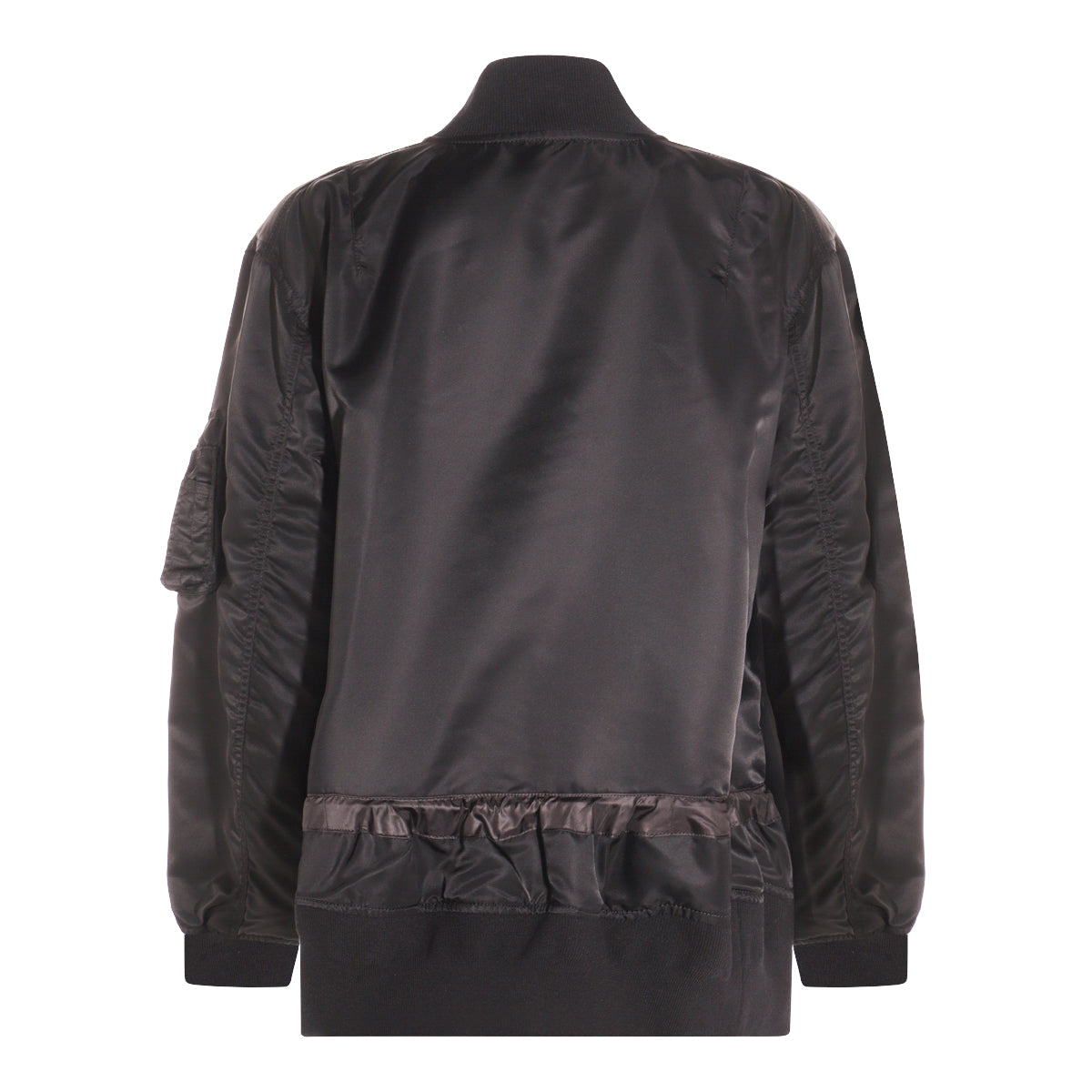 BLACK NYLON CASUAL JACKET