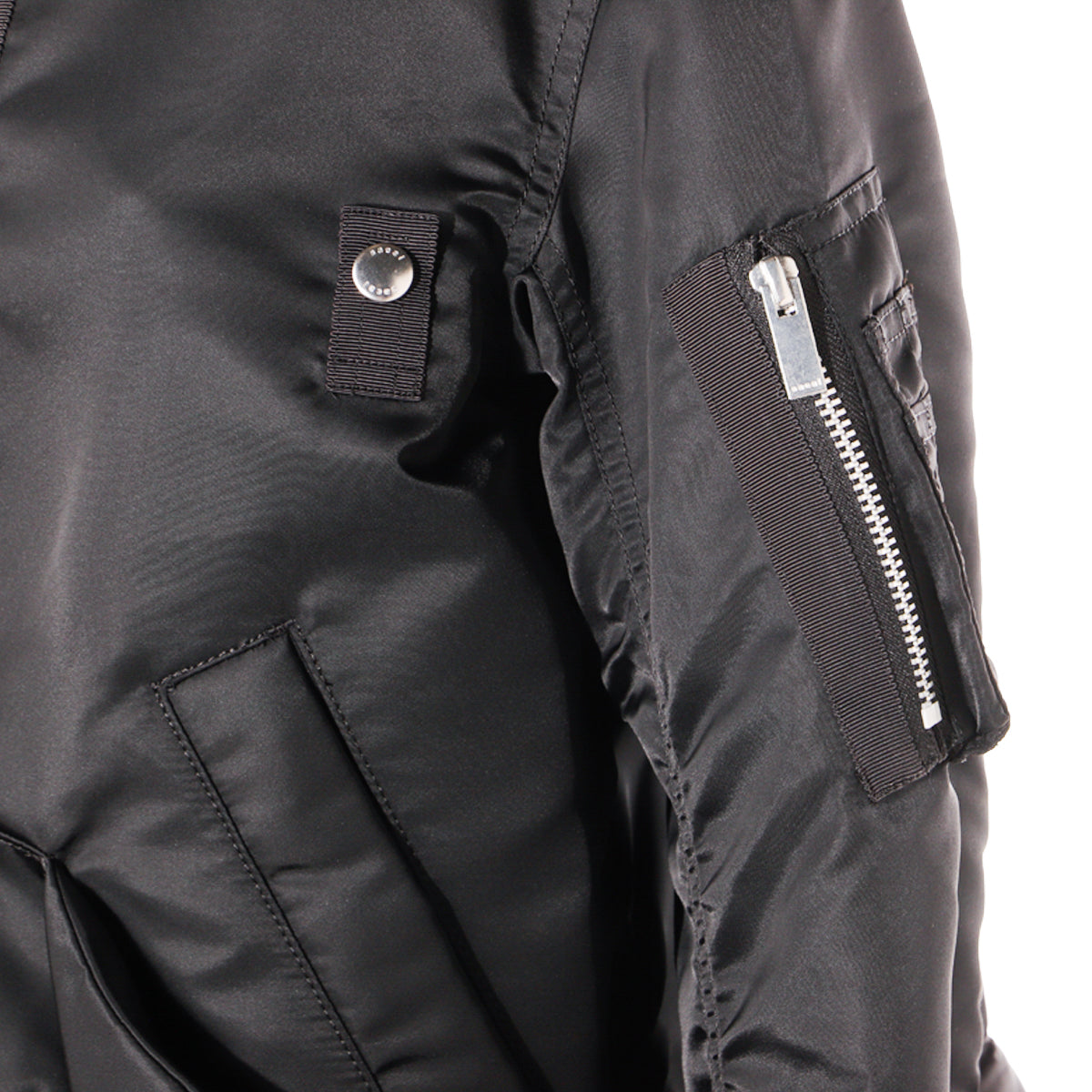 BLACK NYLON CASUAL JACKET