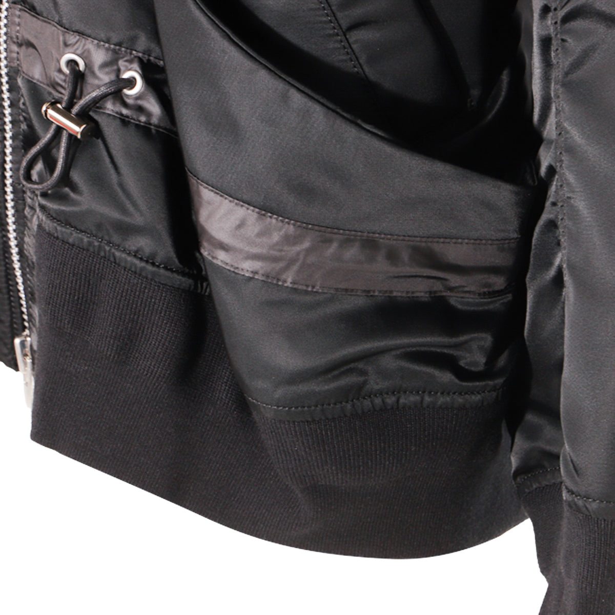 BLACK NYLON CASUAL JACKET