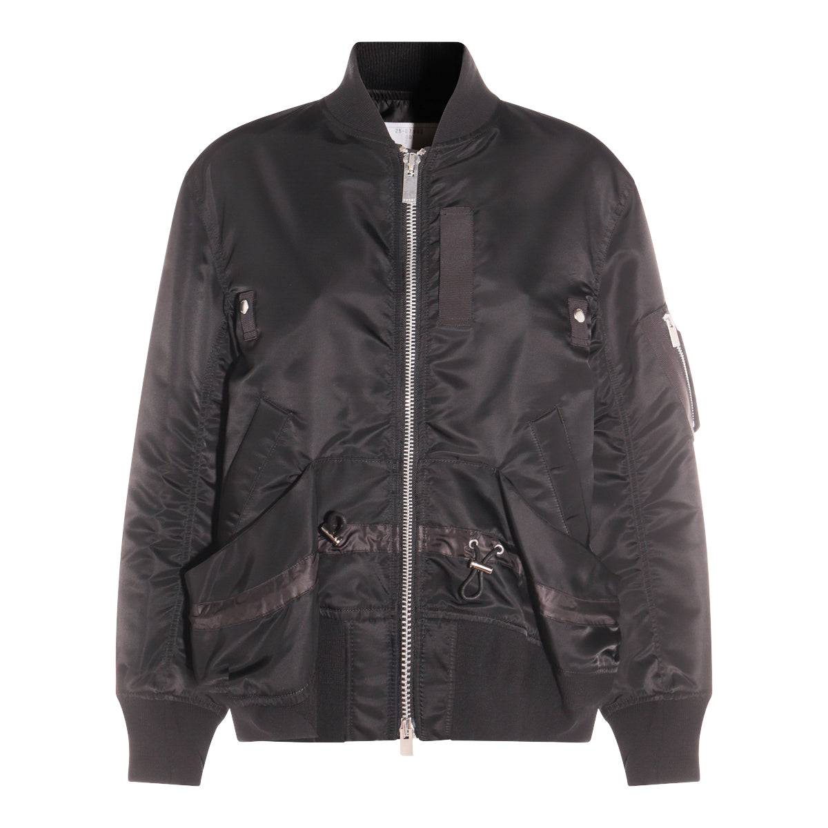BLACK NYLON CASUAL JACKET