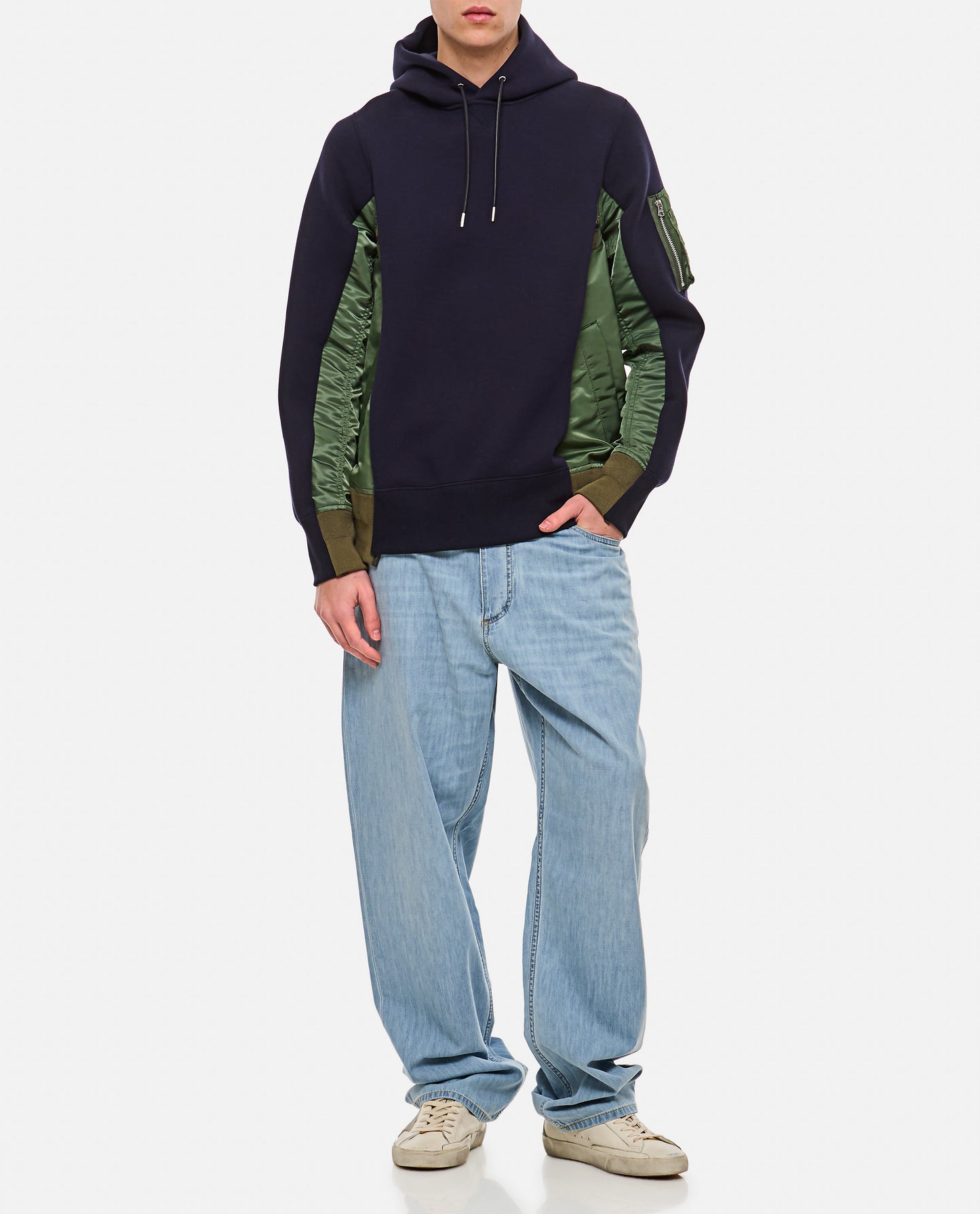 SPONGE SWEAT X NYLON TWILL PULLOVER
