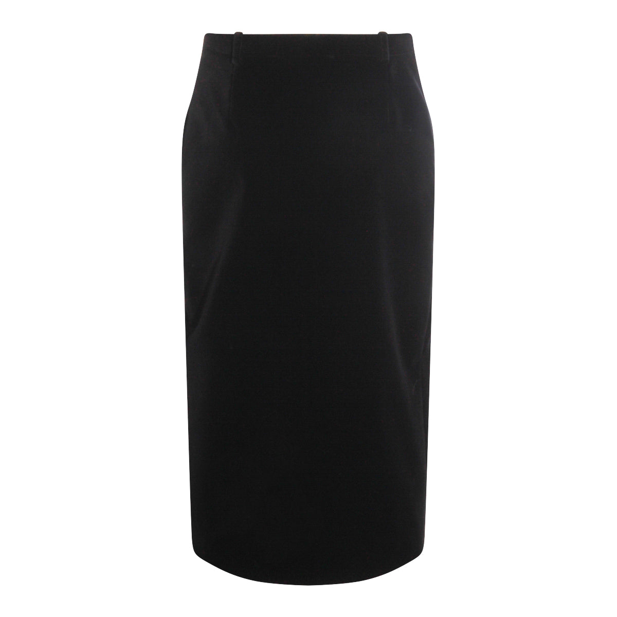 BLACK COTTON MIDI SKIRT