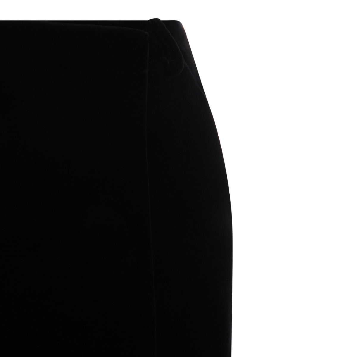 BLACK COTTON MIDI SKIRT