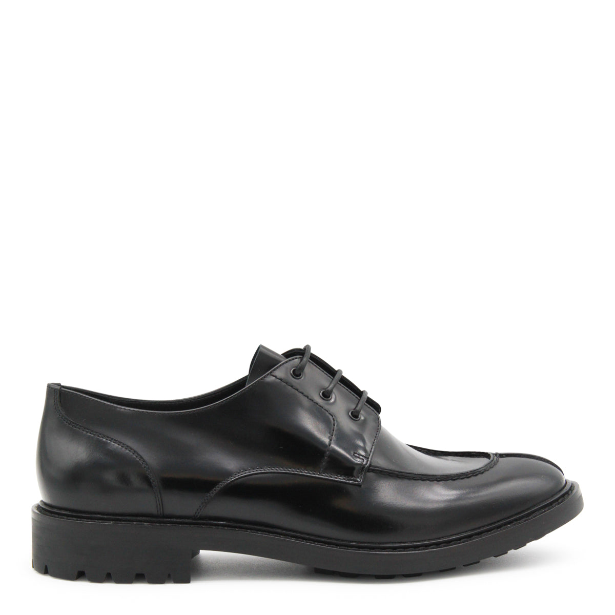 BLACK LEATHER LACE UP SHOES