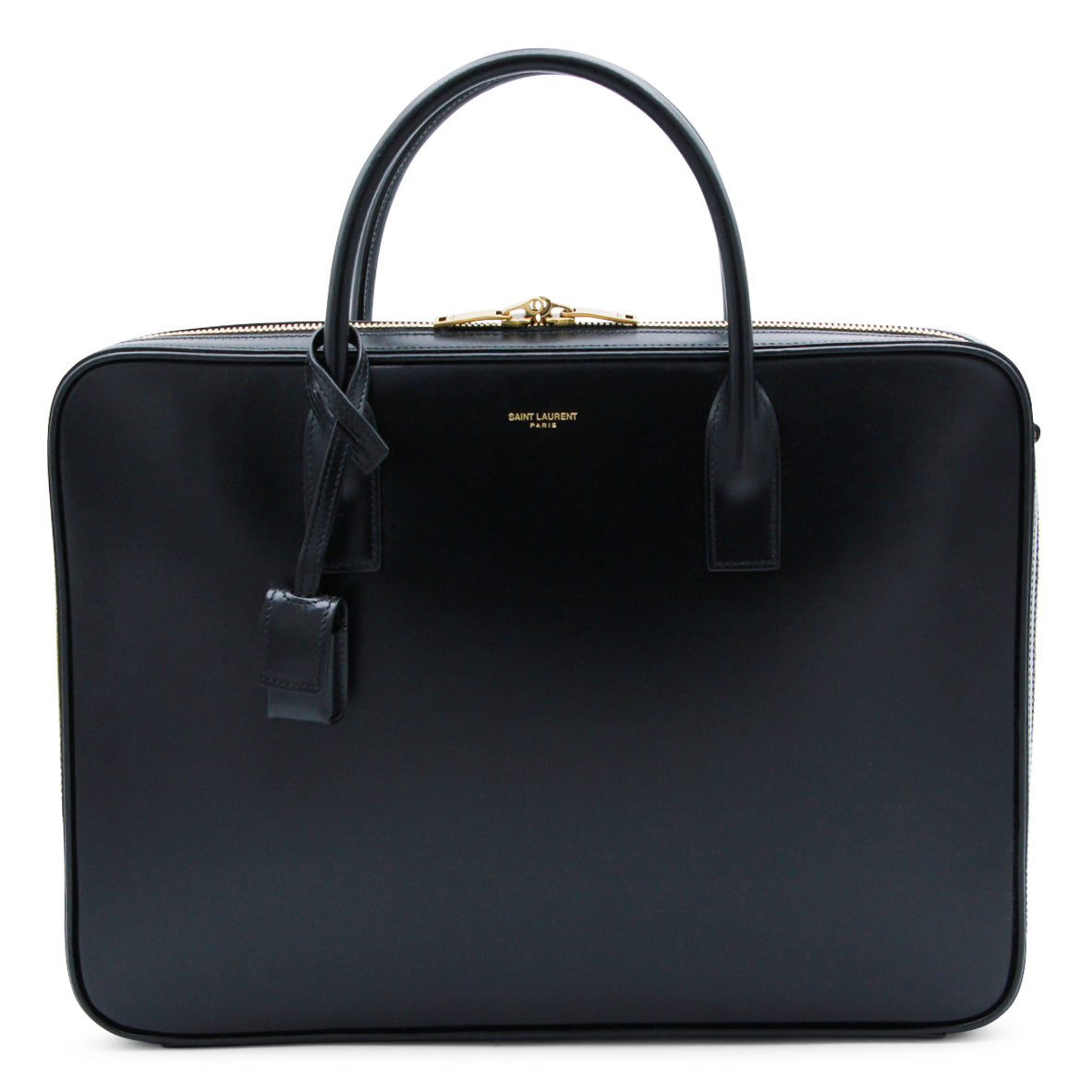 BLACK LEATHER SAC DE JOUR LARGE TOP HANDLE BAG