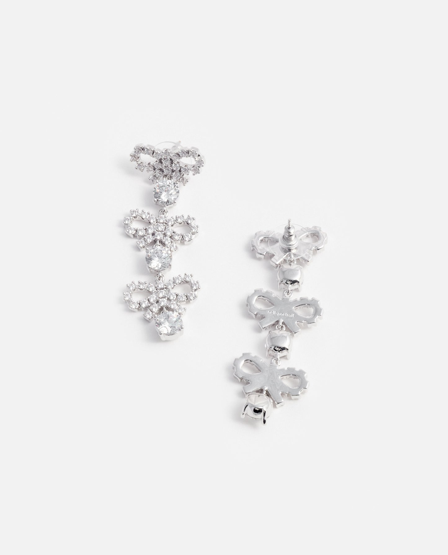MICRO BOW CRYSTAL TIERED EARRINGS
