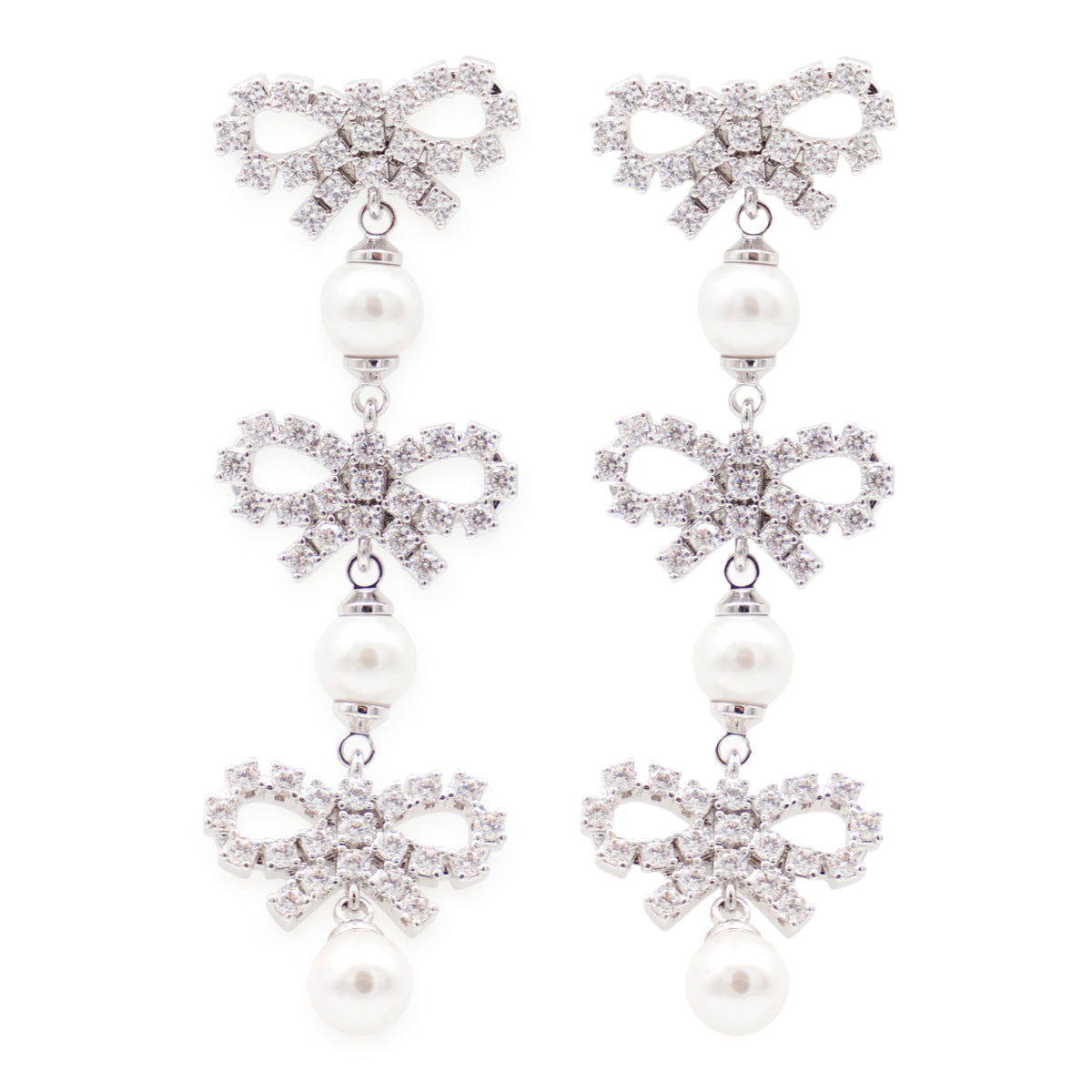 SILVER METAL EARRINGS