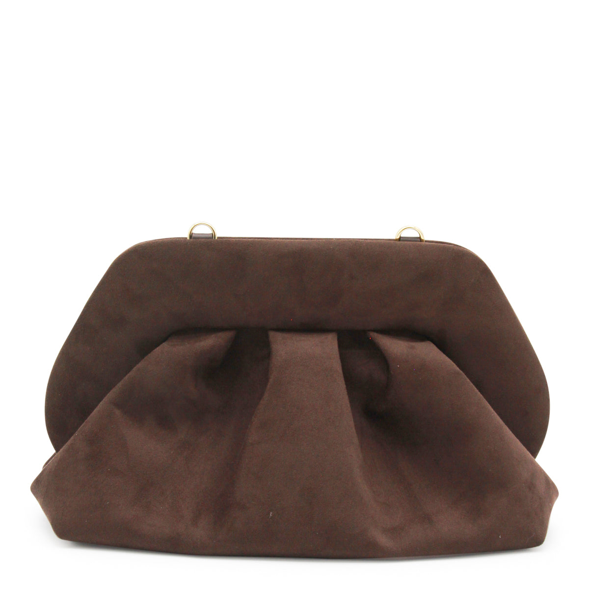 BROWN SUEDE TIA CLUTCH