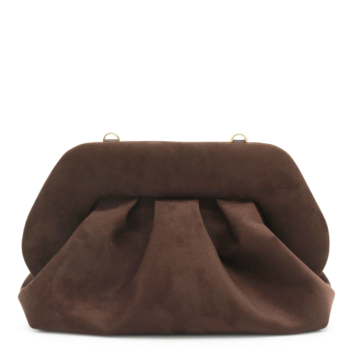 BROWN SUEDE TIA CLUTCH