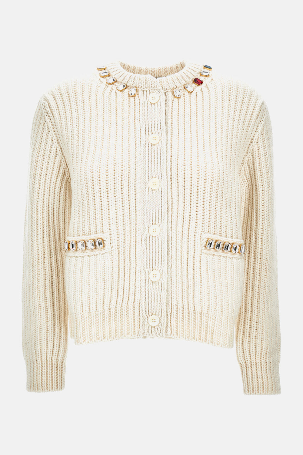 CREW NECK CARDIGAN SWAROVSKI CRYSTAL