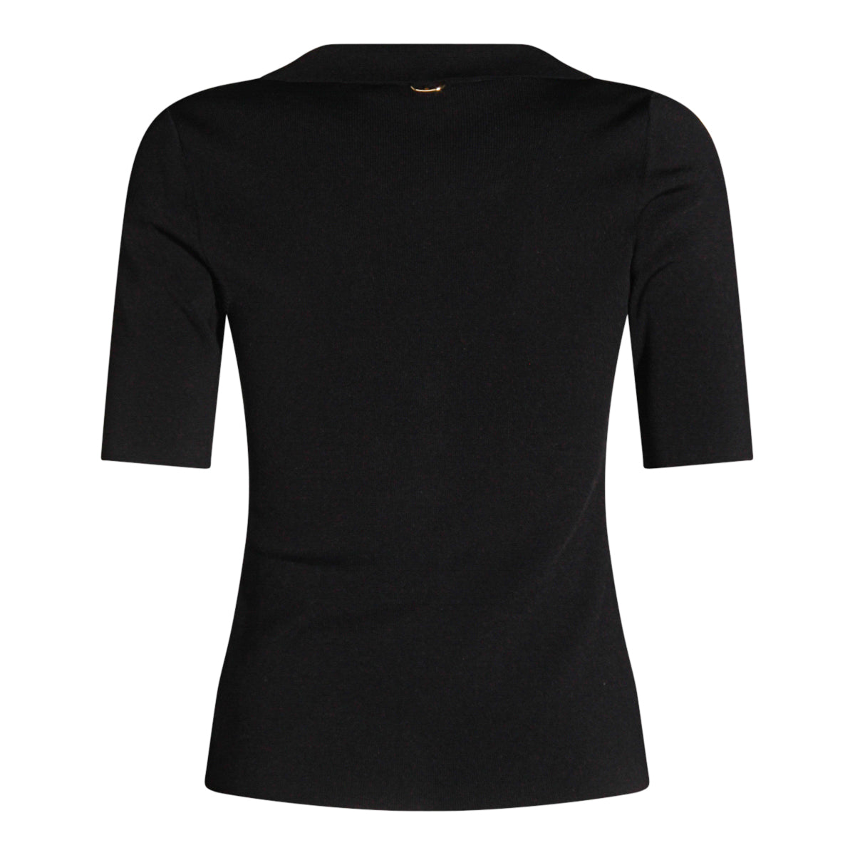BLACK VISCOSE POLO SHIRT