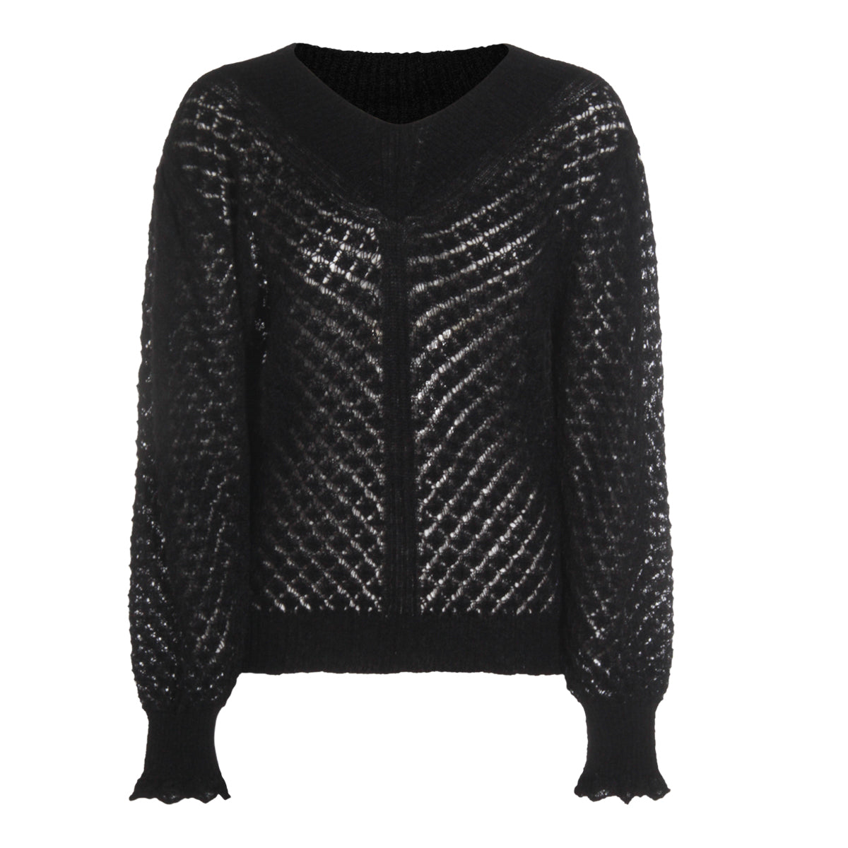 BLACK WOOL KNITWEAR