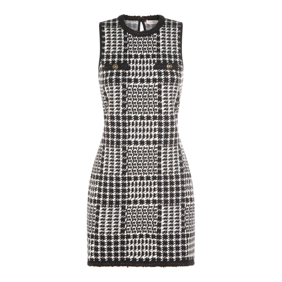 BLACK AND WHITE VISCOSE DRESS
