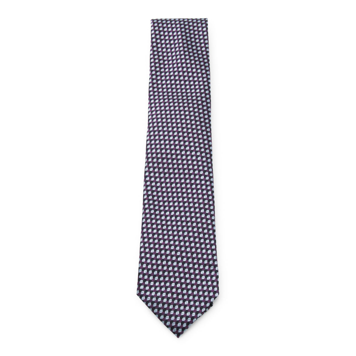 PURPLE AND WHITE SILK TIE