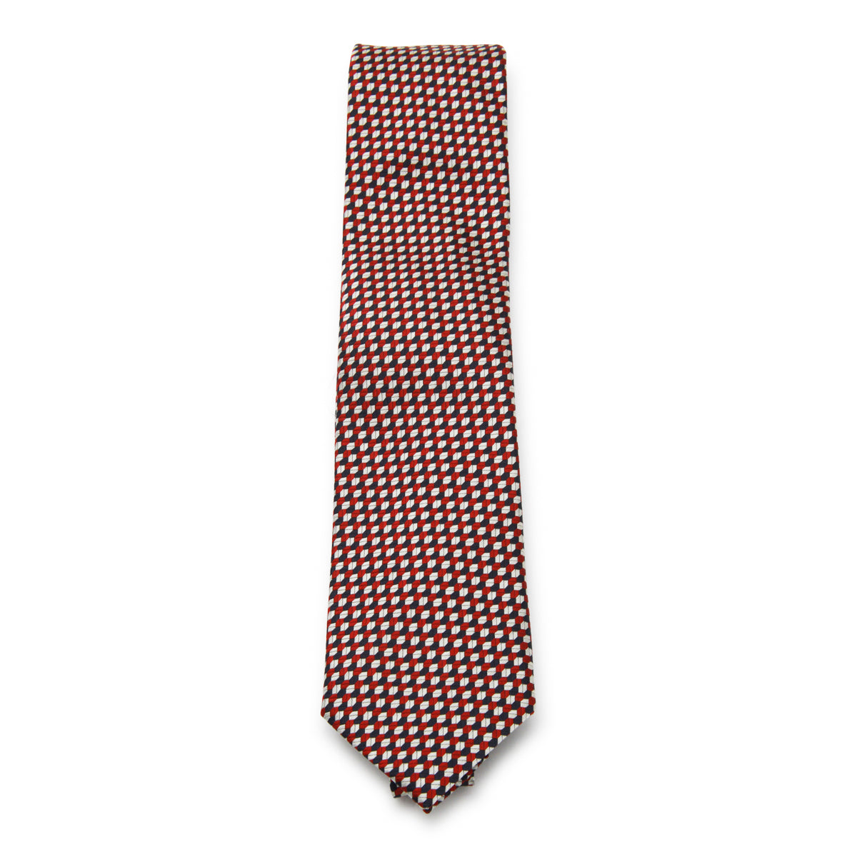 RED AND WHITE SILK TIE
