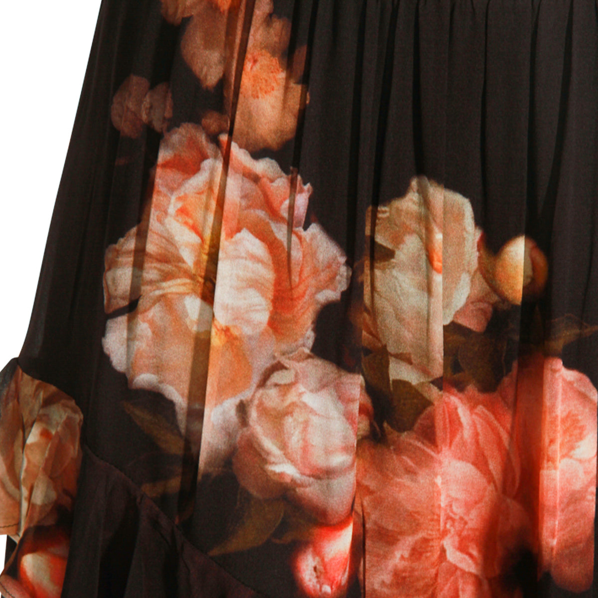 BLACK VISCOSE MIDI SKIRT