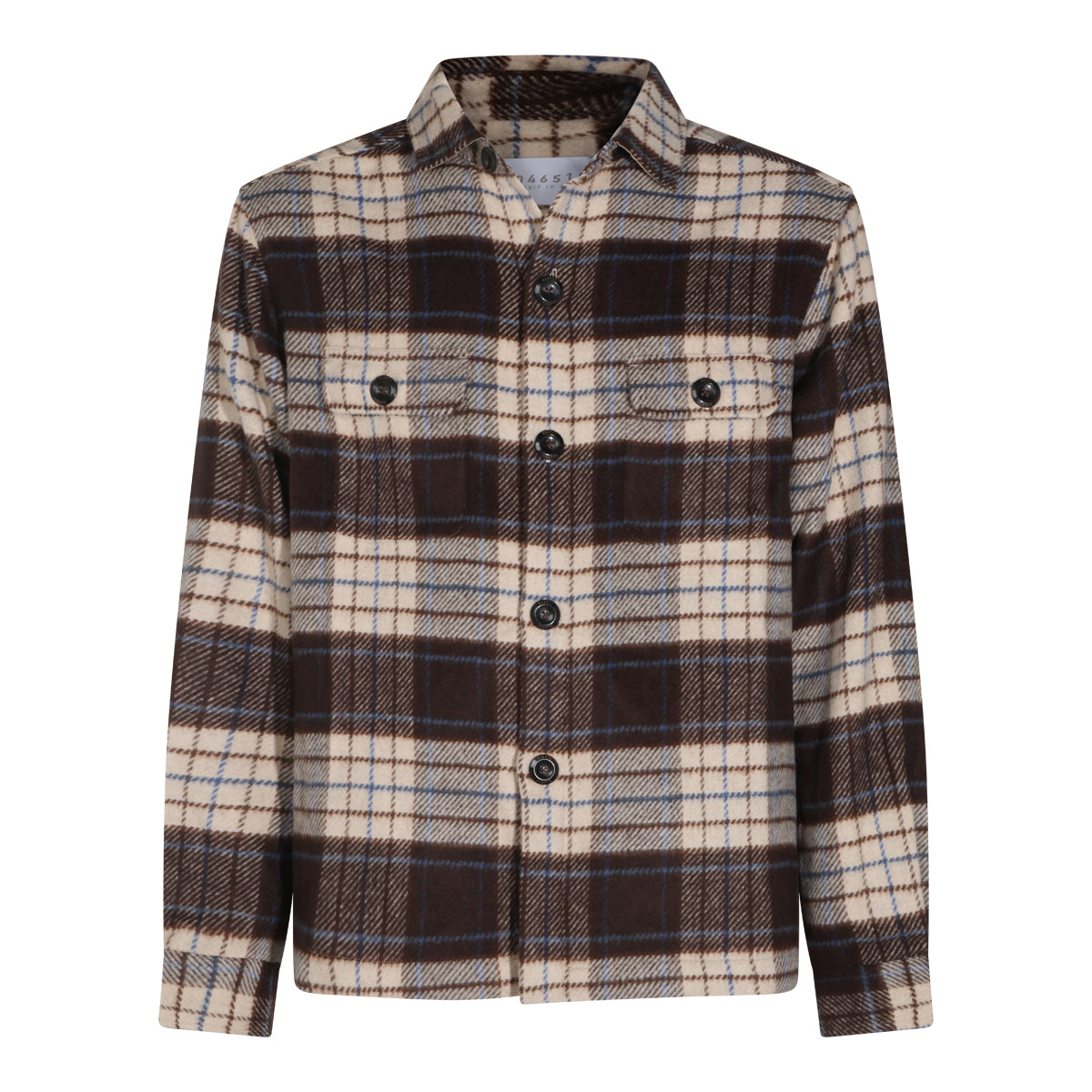 BARREL BROWN WOOL BLEND SHIRT