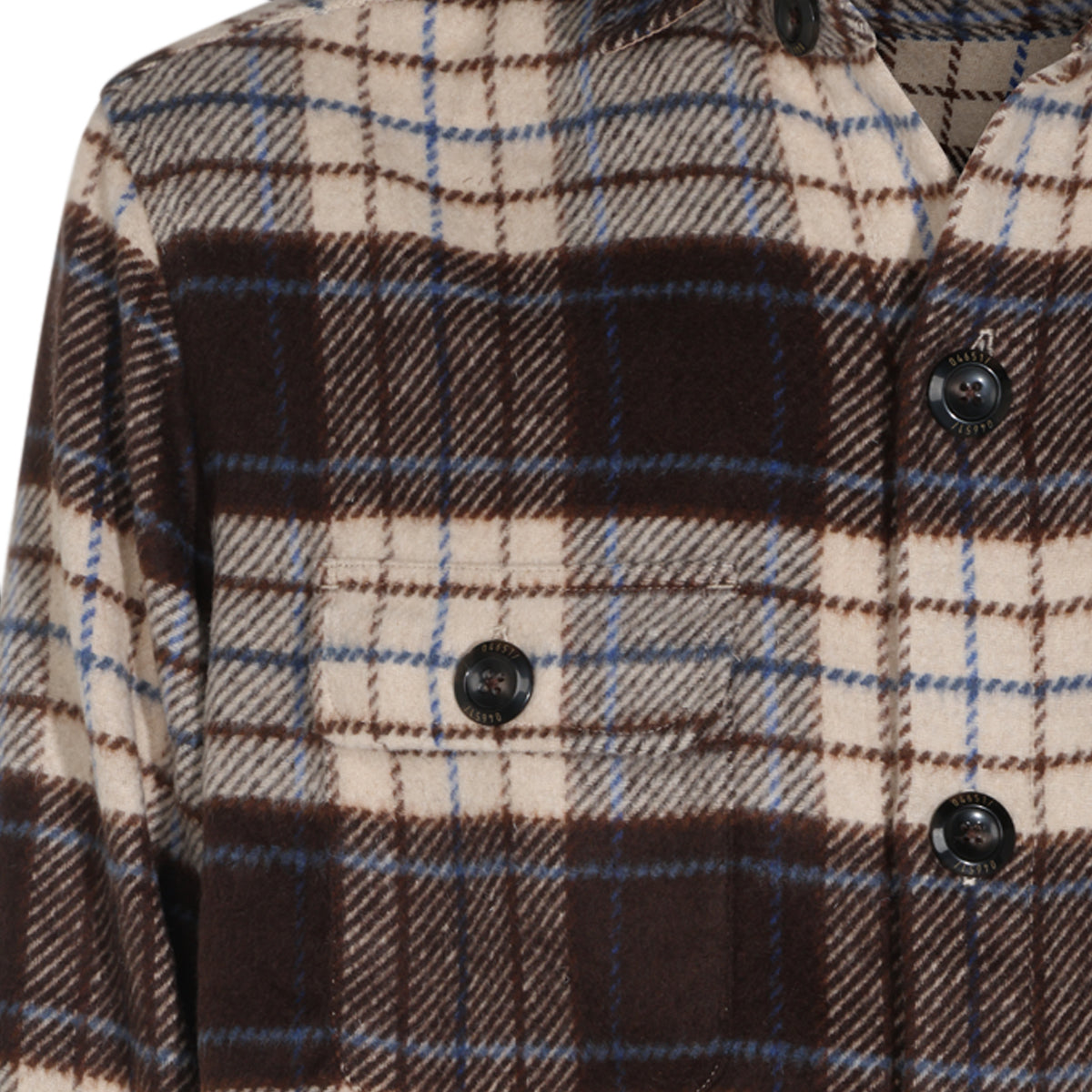 BARREL BROWN WOOL BLEND SHIRT