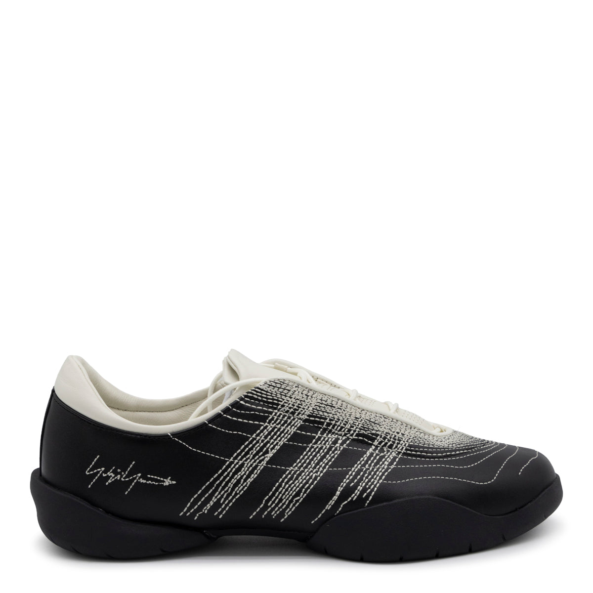 BLACK LEATHER Y-3 REGU SNEAKERS