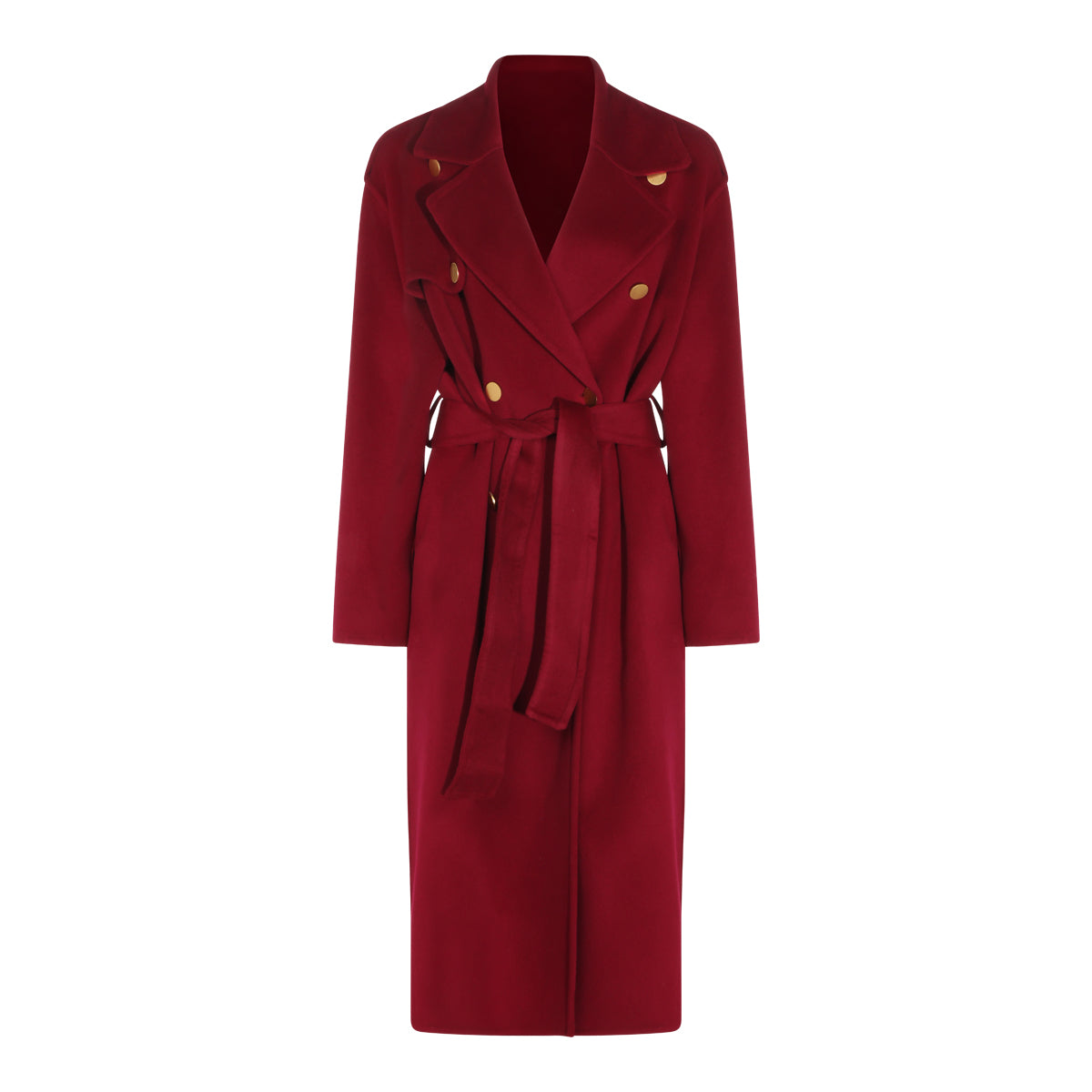 DARK RED WOOL COAT
