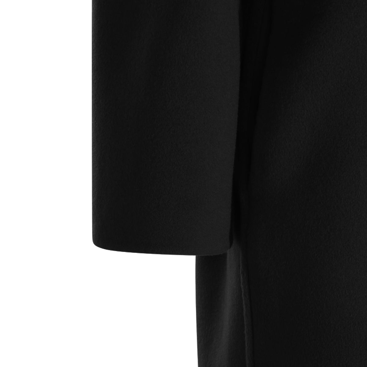 BLACK WOOL AND CASHMERE BLEND LONG COAT