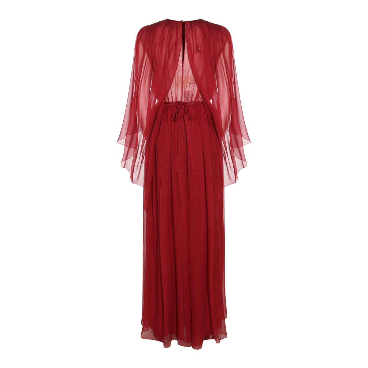 BORDEAUX SILK LONG DRESS