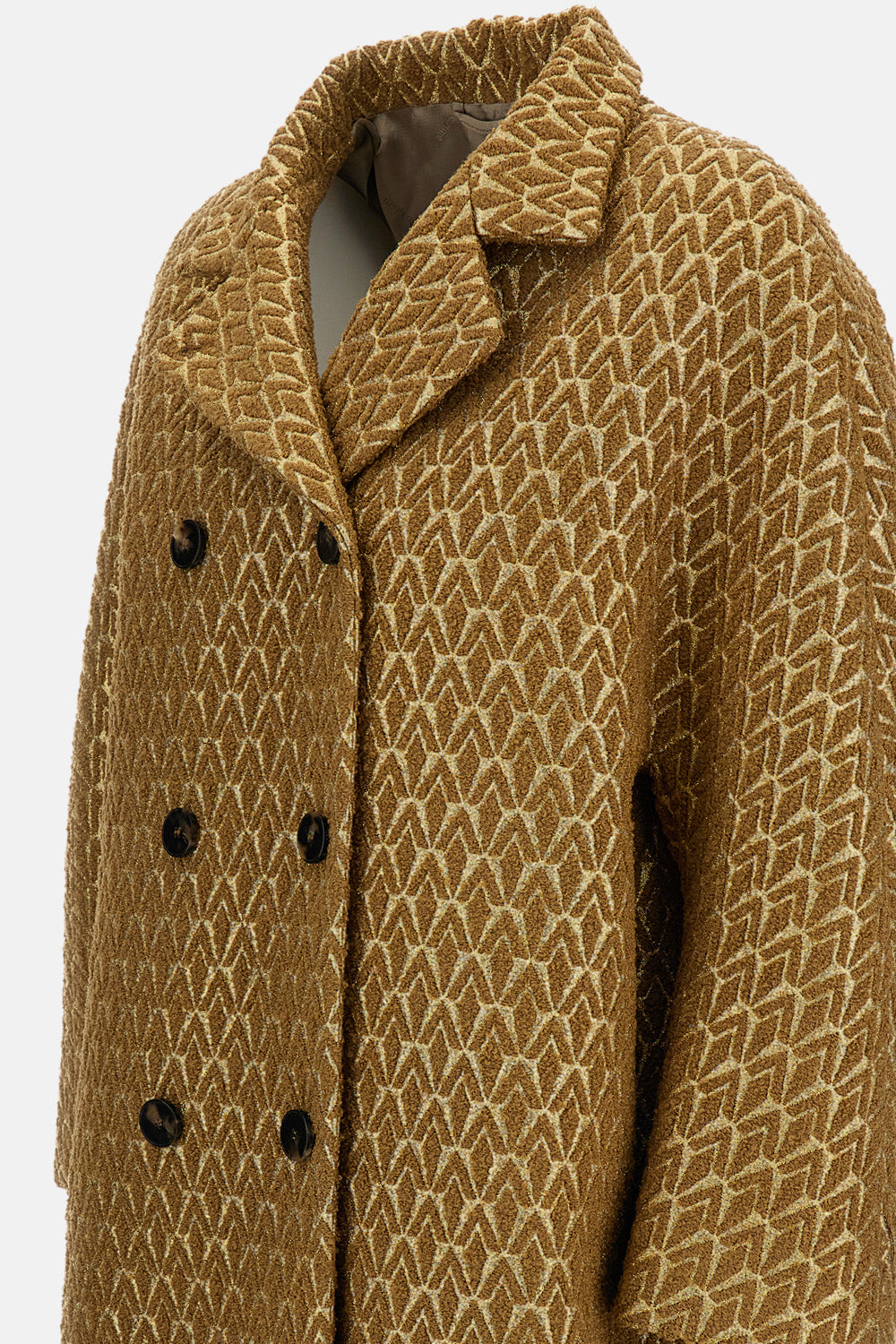DOUBLE BREASTE JACQUARD COAT