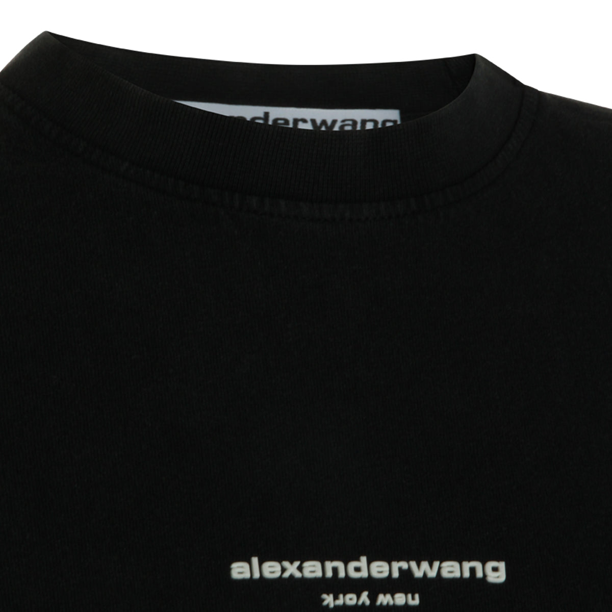 WASHED BLACK COTTON LOGO T-SHIRT
